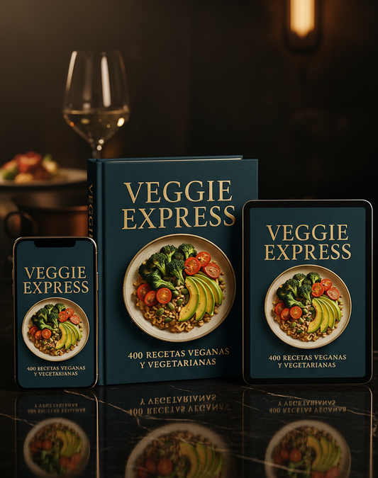 VEGGIE EXPRESS +400 Recetas Veganas y Vegetarianas +12 BONUS DE REGALO